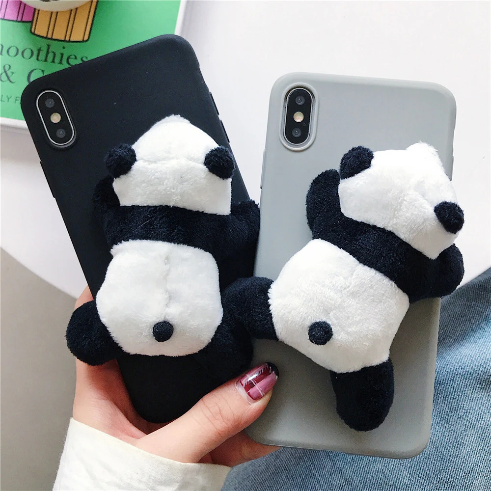 Милый мягкий чехол с мультяшной плюшевой пандой для huawei p20 p30 p10 lite mate 30 10 20 pro honor 8x