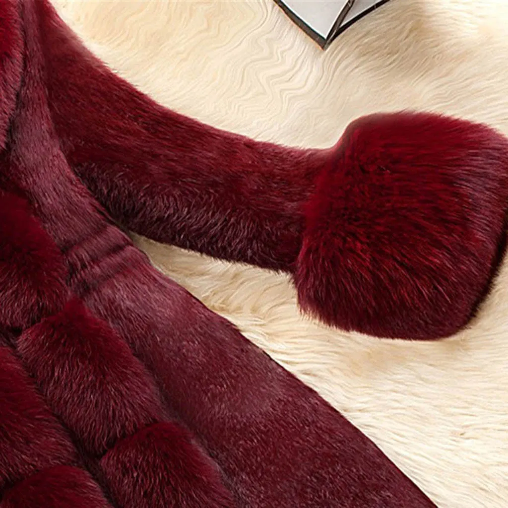 Женское пальто из искусственного меха элегантная Толстая теплая Модная верхняя