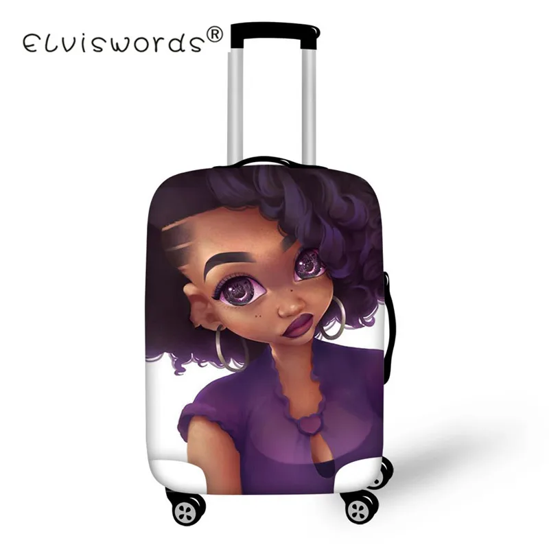 Чехол на колесиках Afro Girl, чехол для багажа, водонепроницаемый чехол для путешествий, чехол для костюма, бирки для багажа, портативный эластичный стрейч чехол для багажа - Цвет: Телесный