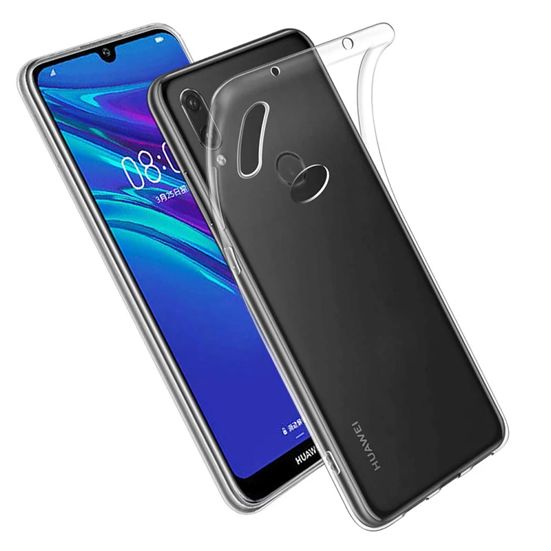 Прозрачный мобильный телефон чехлы для Huawei Y6/Y6 Pro/Y6 Prime 2019 Силиконовая | Отзывы и видеообзор