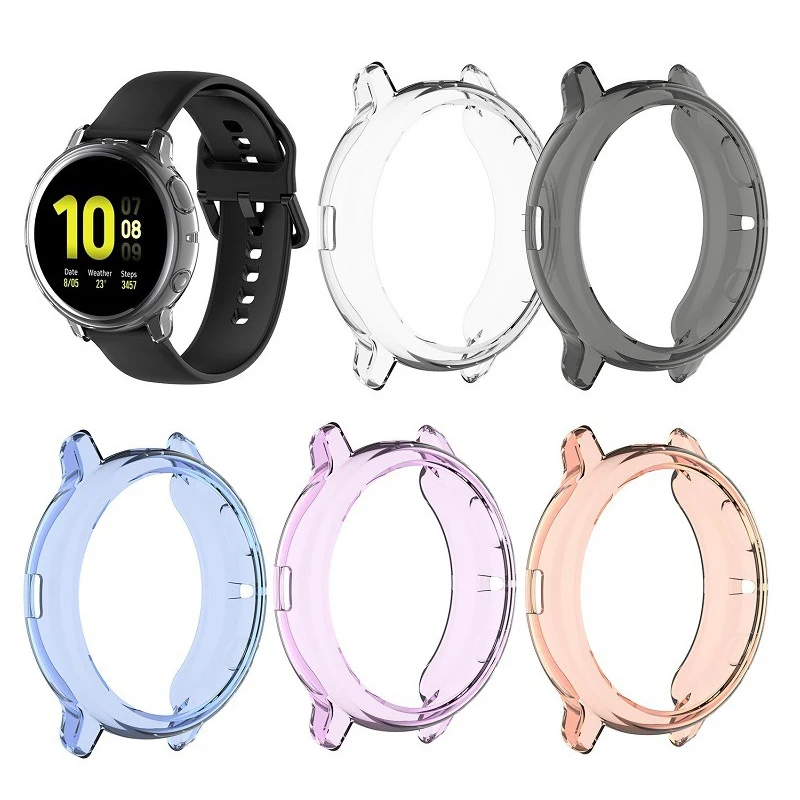 For Samsung galaxy watch active 2 Transparent TPU silicone protective case 44mm 40mm SM-R830 R820 Cover Replacement Accessories