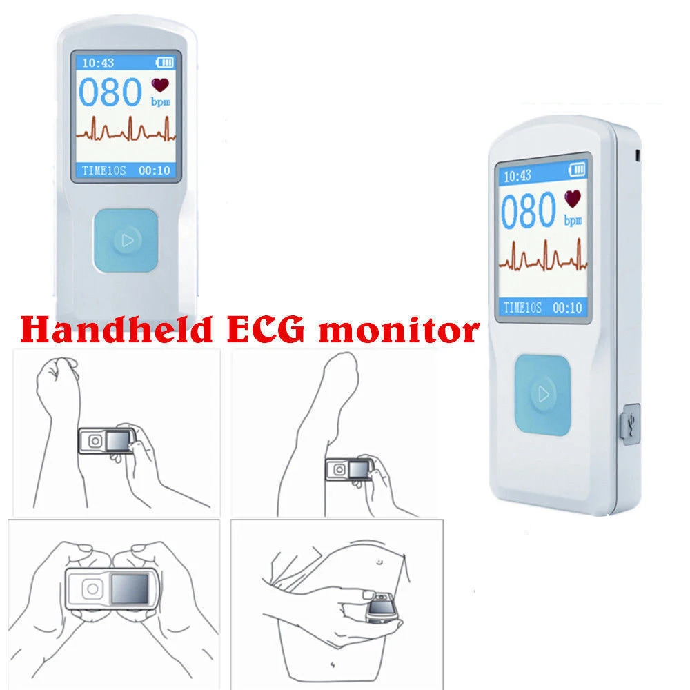 Portable ECG EKG Machine Color Screen Monitor Handheld Heart Rate BT USB PC Software Electrocardiogram | Красота и здоровье