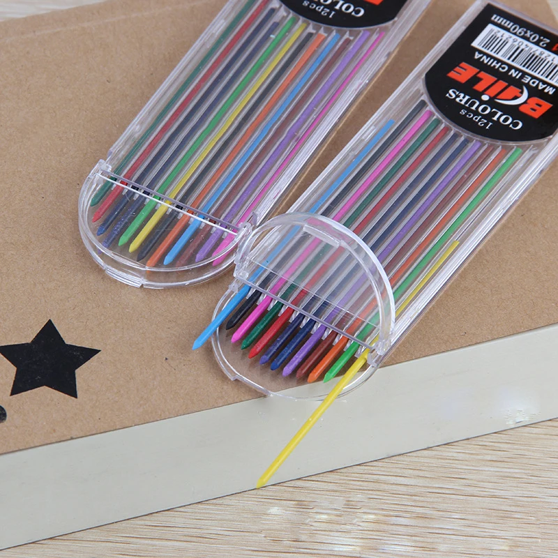 12 pcs/set 2.0mm color Colorful painting pencil refill 2*90mm | Канцтовары для офиса и дома