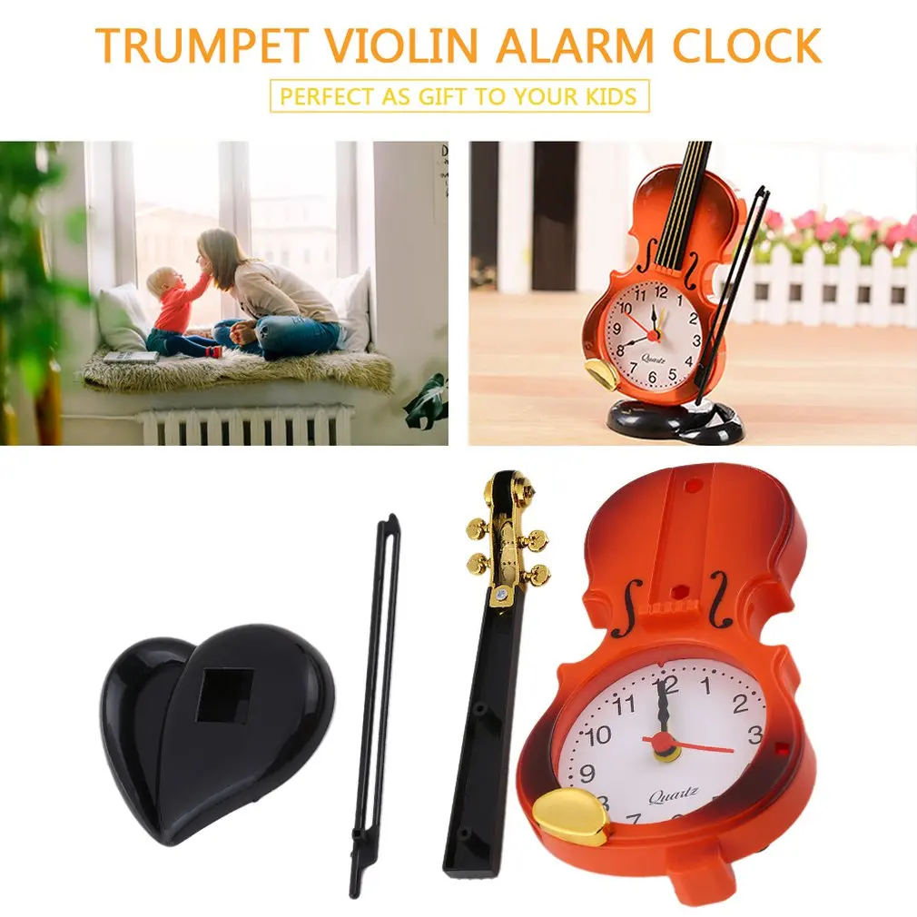 Новое поступление винтажные уникальные настольные часы с изображением скрипки