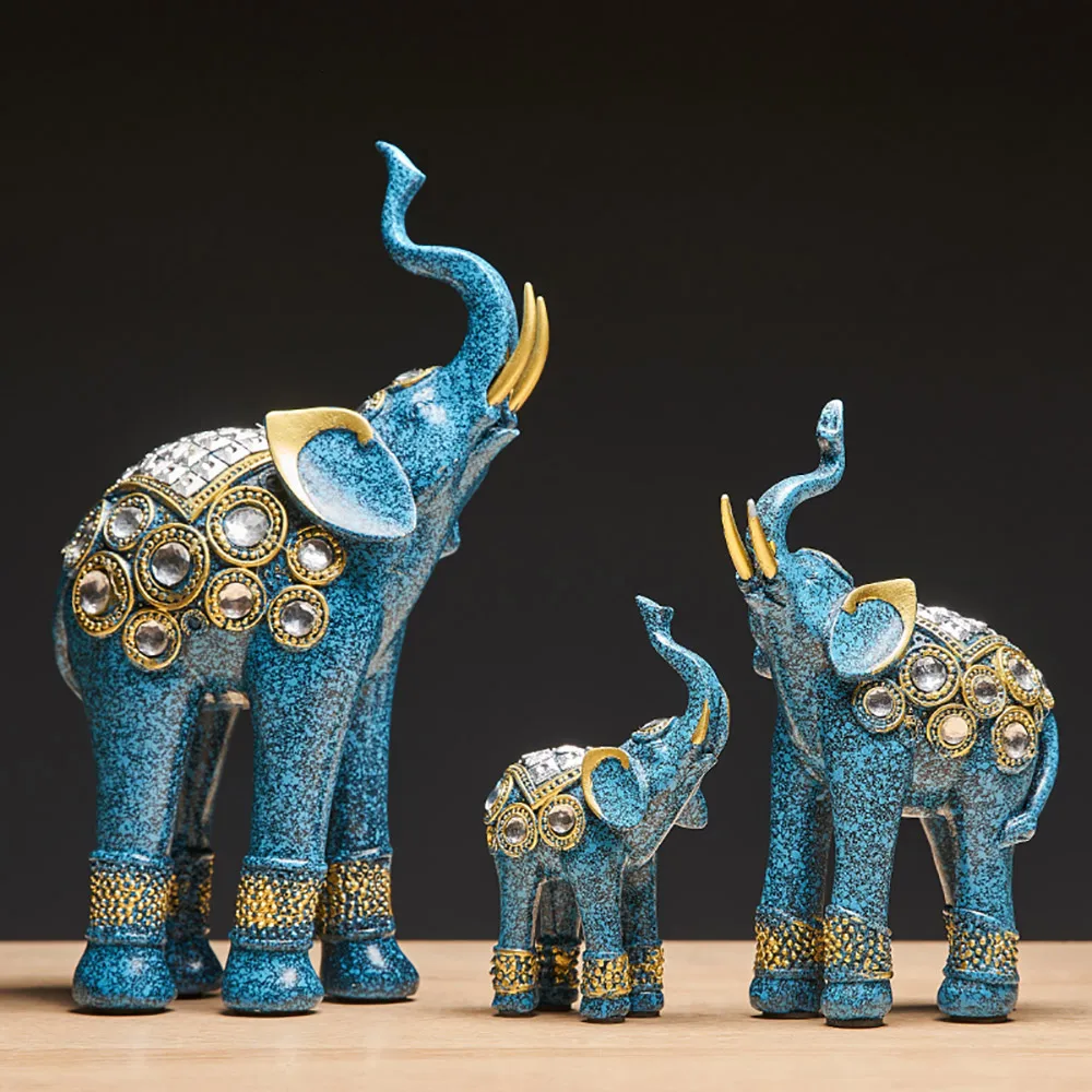 

Home Decoration Accessories India Style Elephant Figurine Office Desk Decorative Wedding Gift Creative Resin Animal Model Statue
