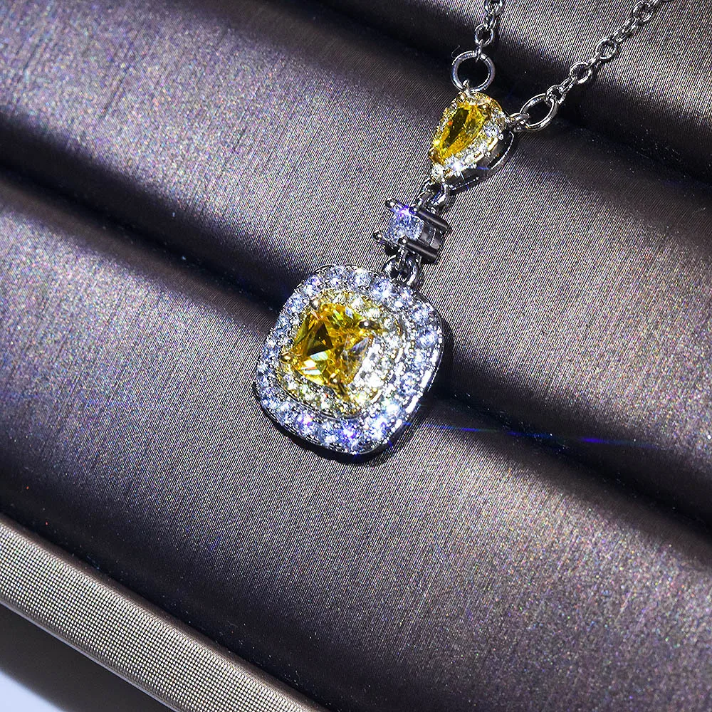 

S925 Sterling Silver Necklace Natural Amethyst Topaz Gemstone Pendant Women Fine Silver 925 Jewelry Naszyjnik Pendant Necklaces