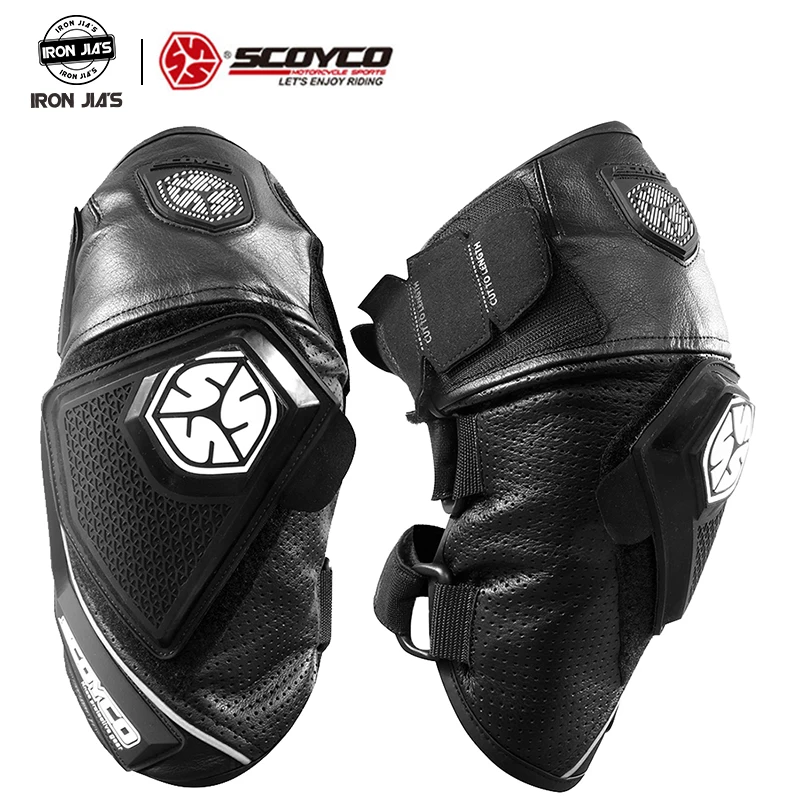 SCOYCO мотоциклетное Защитное снаряжение для коленей кожаная накладка мотопробега