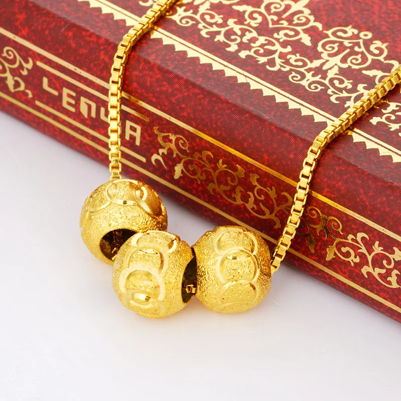 

HOYON 24K Yellow Gold Color Bead Pendant For Women Necklace Charms Rabbit Pendant Chain Neck Collar Wedding Engagement Jewelry