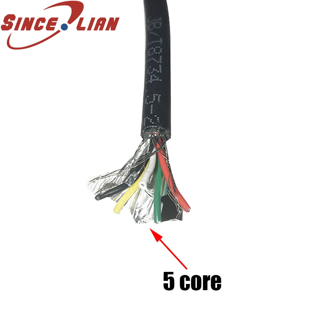 RVVP5 экранированный провод 2 метра Чистая медь RVVP электронный кабель управления 5 ядер/0,3/0,5/0,75/1/1.5/2 мм2 квадратный экранированный кабель
