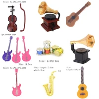 112 dollhouse miniature accessories mini retro phonograph furniture model toys decoration guitar violin trumpet saxophone drum