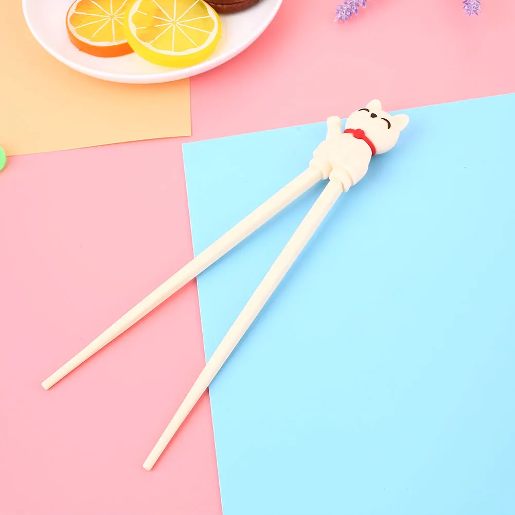 

1Pair Children Chopsticks Training Helper Learning Trainers Cartoon Cat Fun Chopsticks for Kids Tableware Dinner Eat Multi Color