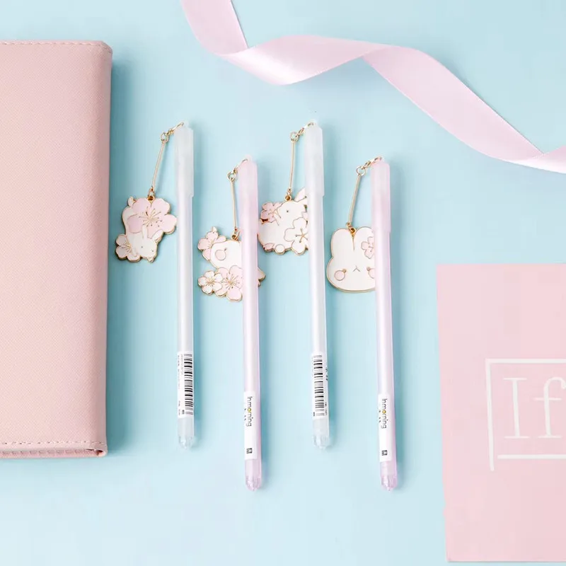 0 5 мм Весенний кролик Сакура Вишня кулон гелевая ручка подпись Escolar Papelaria школьные