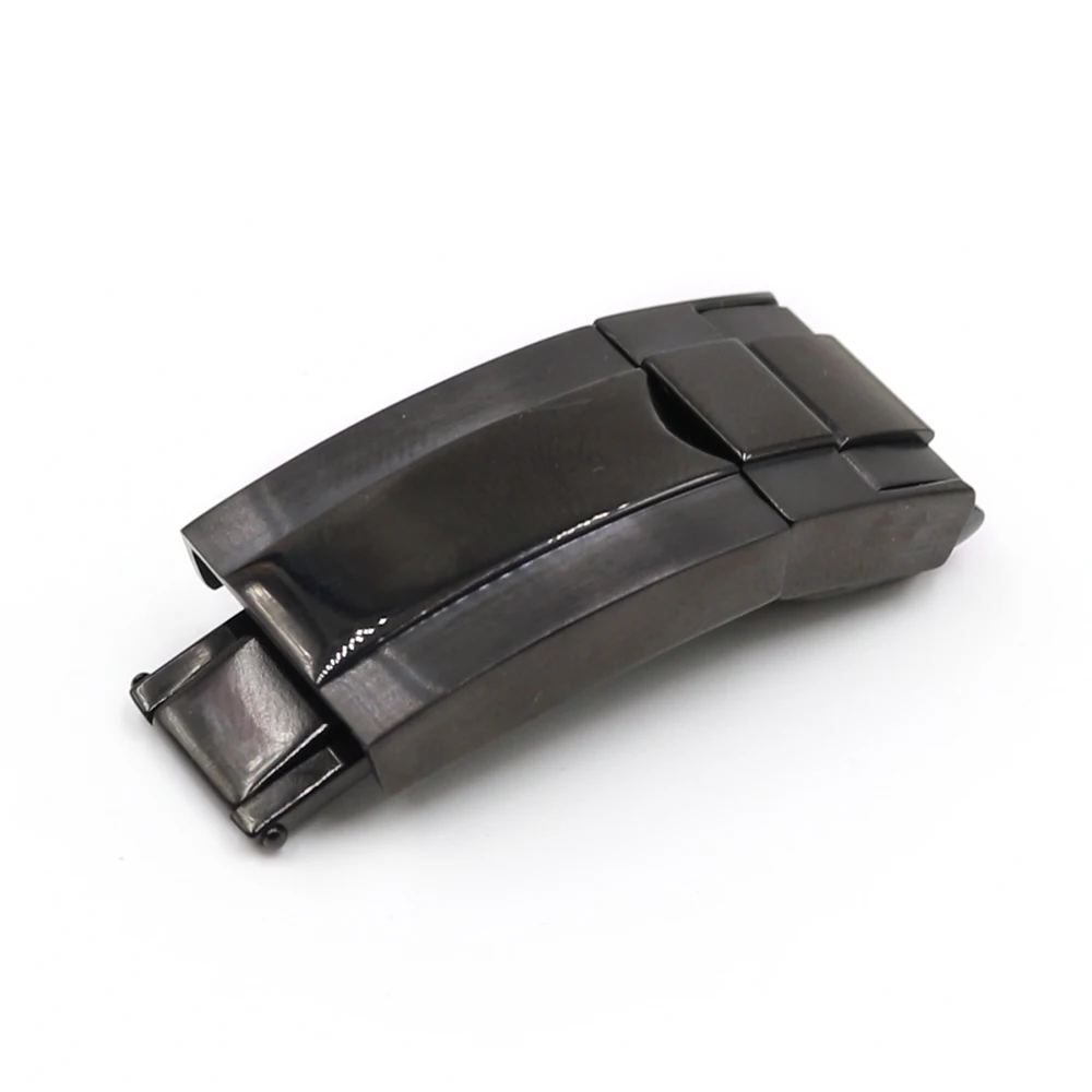 CARLYWET 16mm x 9mm Brush Polish Stainless Steel Watch Band Deployment Clasp For Bracelet Rubber Leather Strap Oyster Submariner