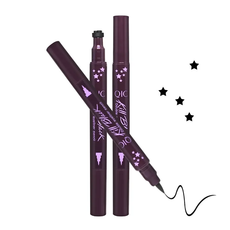 Двухсторонний черный жидкий карандаш для подводки глаз легко носить макияж