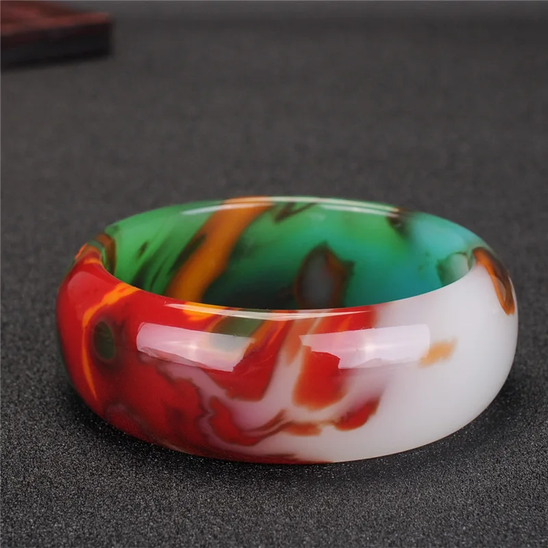 

Xinjiang Hetian Jade Outer Mongolia Colored Jade Bracelet Ladies Fashion Jade Bracelet Jewelry