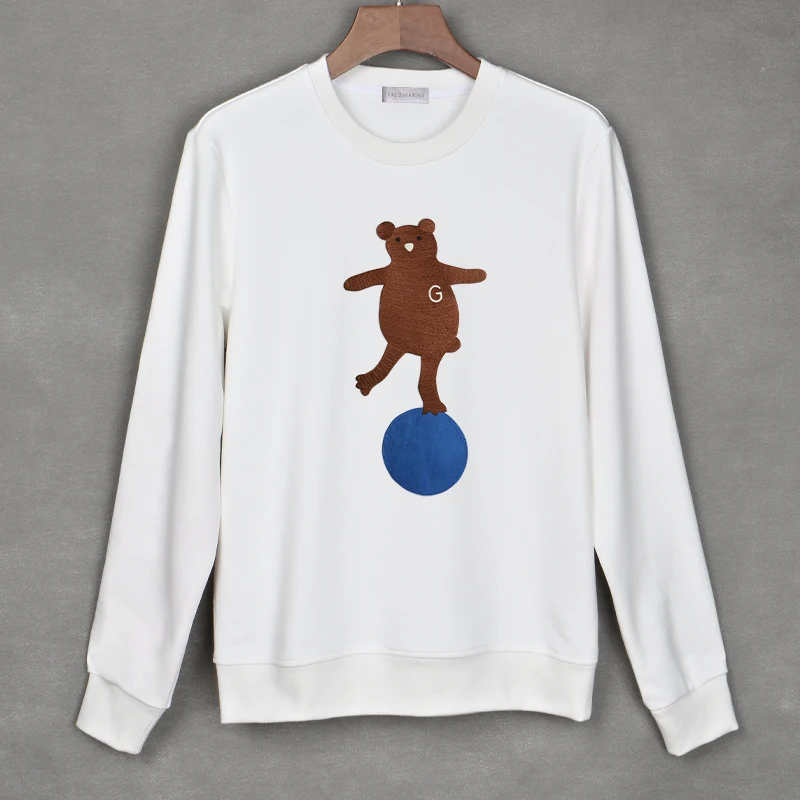 2020 мужская Толстовка без кепки с круглым вырезом из мерсеризованного хлопка