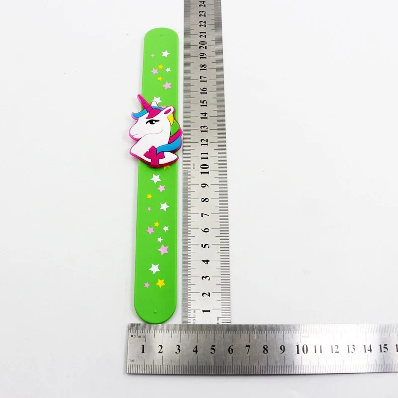 

8pcs/set Colorful Stars Printing Unicorn Wristband Flexible Wrap Slap Bracelet kids girl children Favor Enfant Bangle party gift