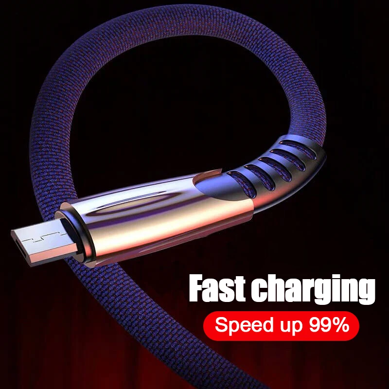 1 м 2 3A Micro USB Type C кабель для быстрой зарядки Samsung Xiaomi Huawei Android Гибкий разноцветный