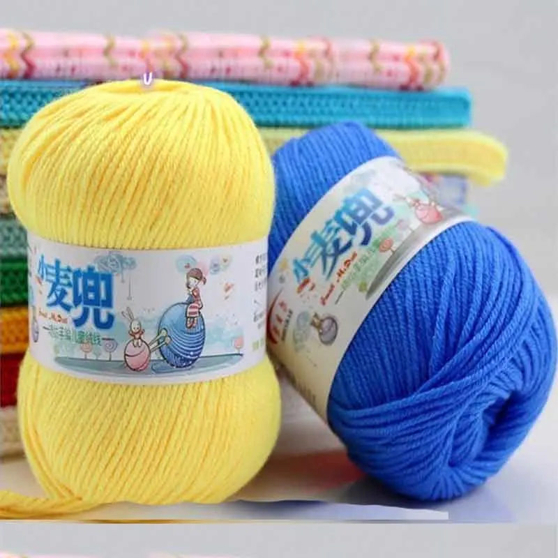 1 шт. 48 г молочный хлопок 4ply Пряжа мягкая пряжа для вязания крючком Детская