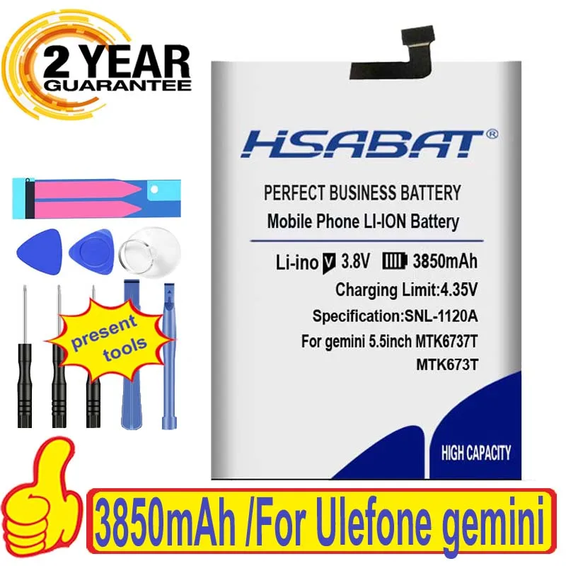 100% Оригинальный HSABAT 3850 мАч аккумулятор для Ulefone gemini 5 дюймов MTK6737T|Аккумуляторы
