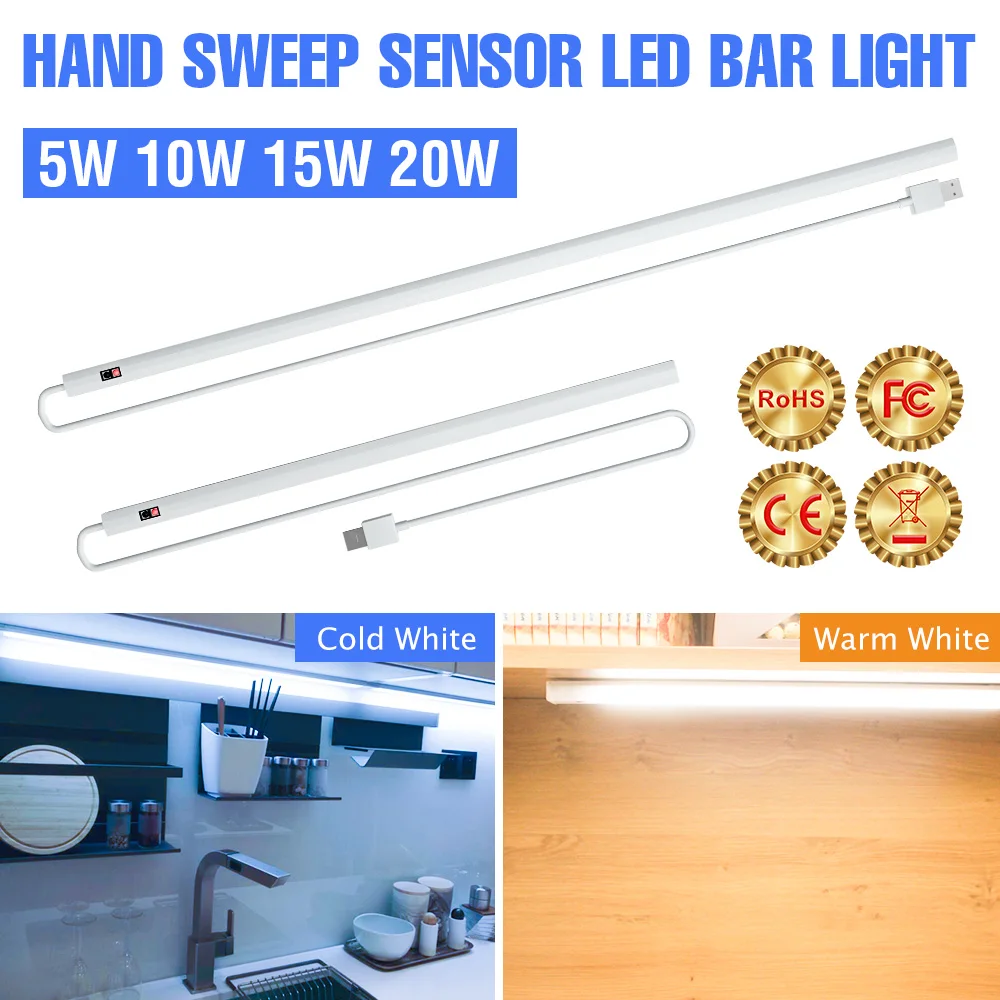 

Smart PIR Led Motion Sensor Kitchen Lamp USB Led Closet Sensing Light 5V Cabinet Cocinal Led Bulb 20/30/40/50 CM Bedroom Lampara