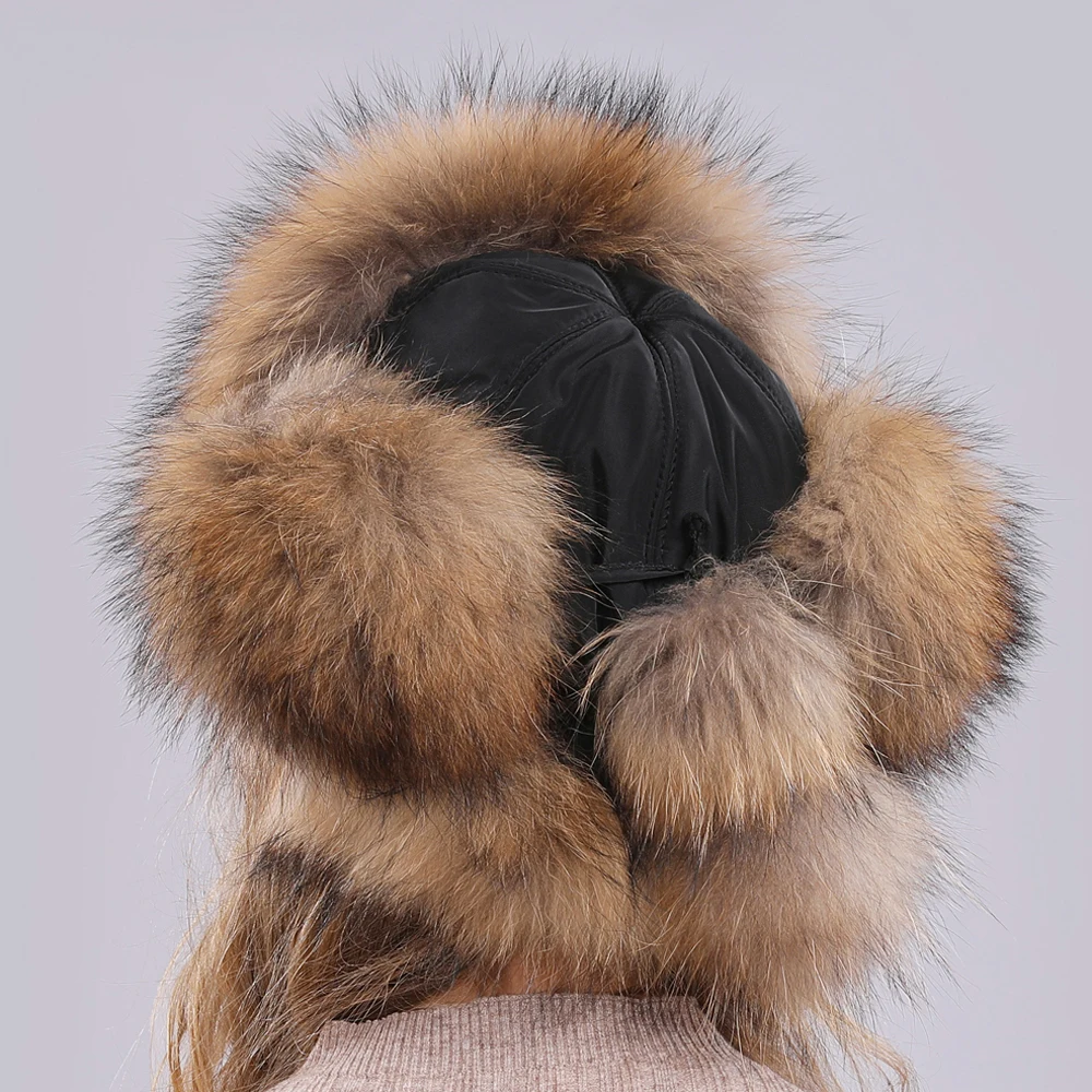 Женская уличная шапка ушанка из натурального меха лисы Русская Шапка зимняя