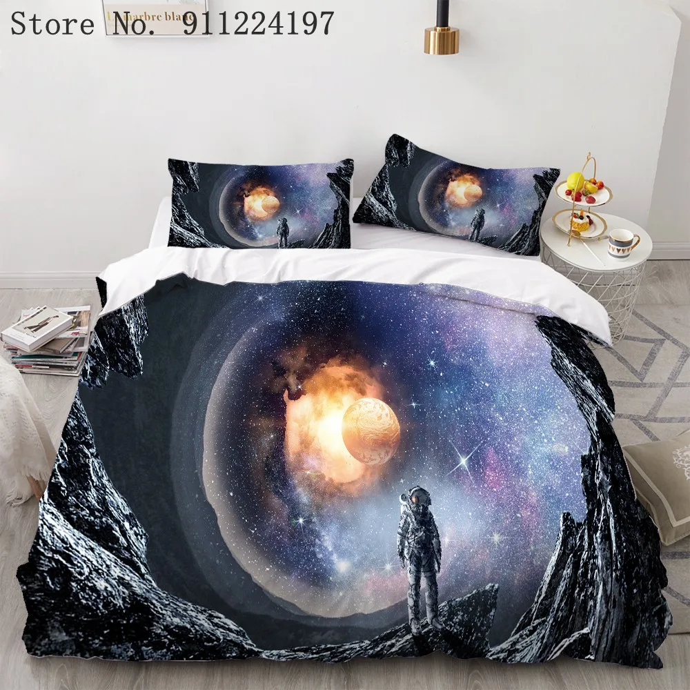 3D космонавта печать 3 шт. пододеяльник Стёганое одеяло декоративная наволочка на