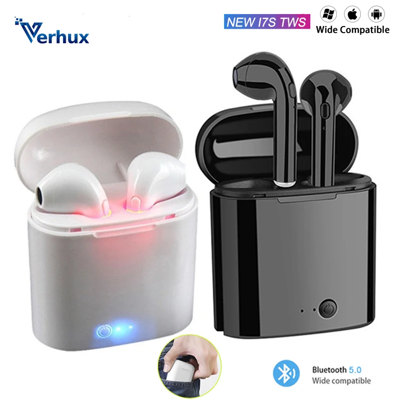 Беспроводные мини наушники i7s TWS спортивная Bluetooth гарнитура звук стерео и басы с