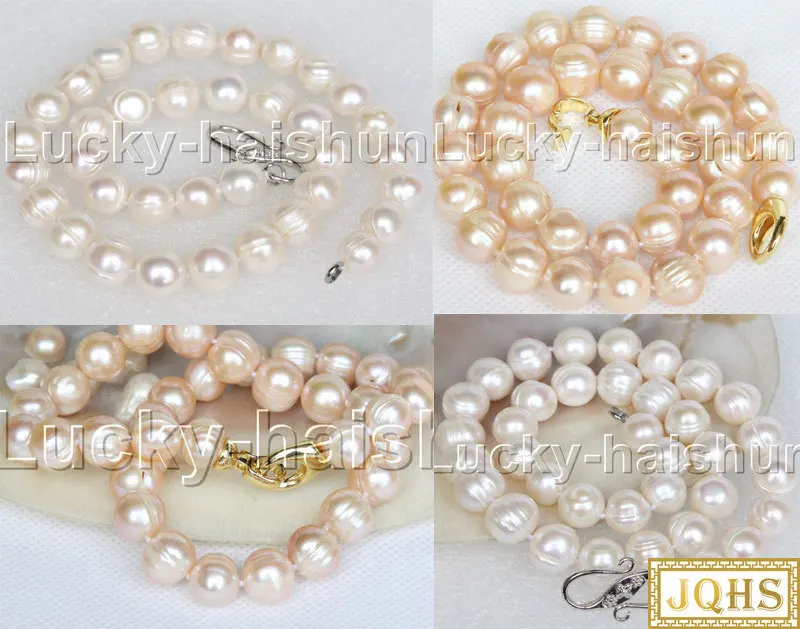 

Стильное огромное ожерелье из пресноводного жемчуга 17 "12 мм белого и розового цвета с застежкой стандарта 18KGP