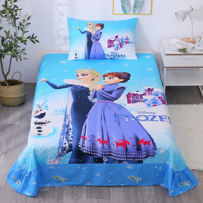 Disney Blue Frozen 2 Эльза Анна Принцесса 100% хлопок постельное белье Комплект постельного