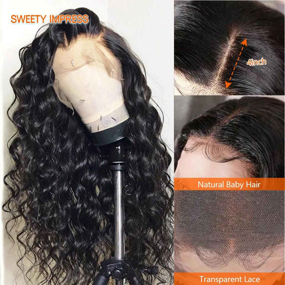 Transparent Lace Front Wigs Human Hair wigs Loose Deep wigs for black women 13x4  Lace Frontal Wig with Baby Hair natural color images - 2