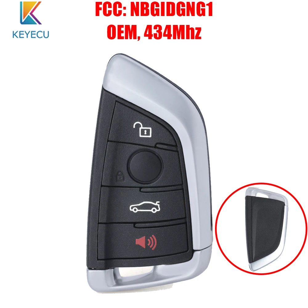 

Keyecu OEM дистанционный смарт ключ-брелок 4 кнопки 434 МГц для BMW 3 5 серии X5 X6 FEM / BDC 2014 2015 2016 2017 2018 2019 FCC: NBGIDGNG1