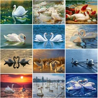 animal embroidery diamond painting mute swan cross stitch home gift decoration painting mosaic picture art wall sticker