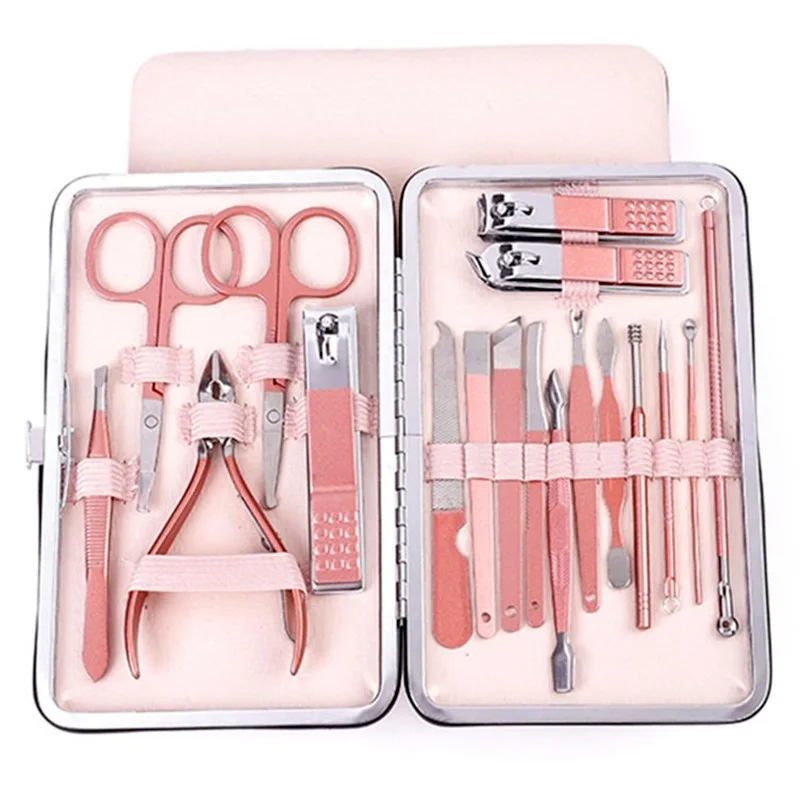 

Olecranon Stainless Steel Nail Clippers Set, Manicure and Beauty Scissors Tool Set, 18-piece Set, Manicure and Pedicure Box