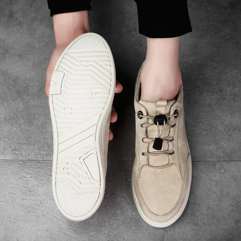 Мужские кожаные кроссовки повседневная обувь из замши прогулочная для отдыха