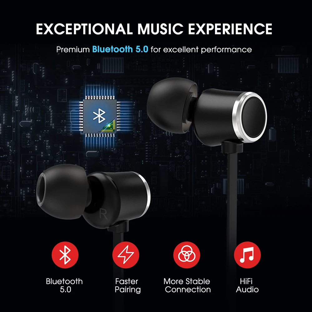 Mpow A7 беспроводные наушники Bluetooth 5 0 спортивные IPX7 водонепроницаемые Hi Fi стерео с