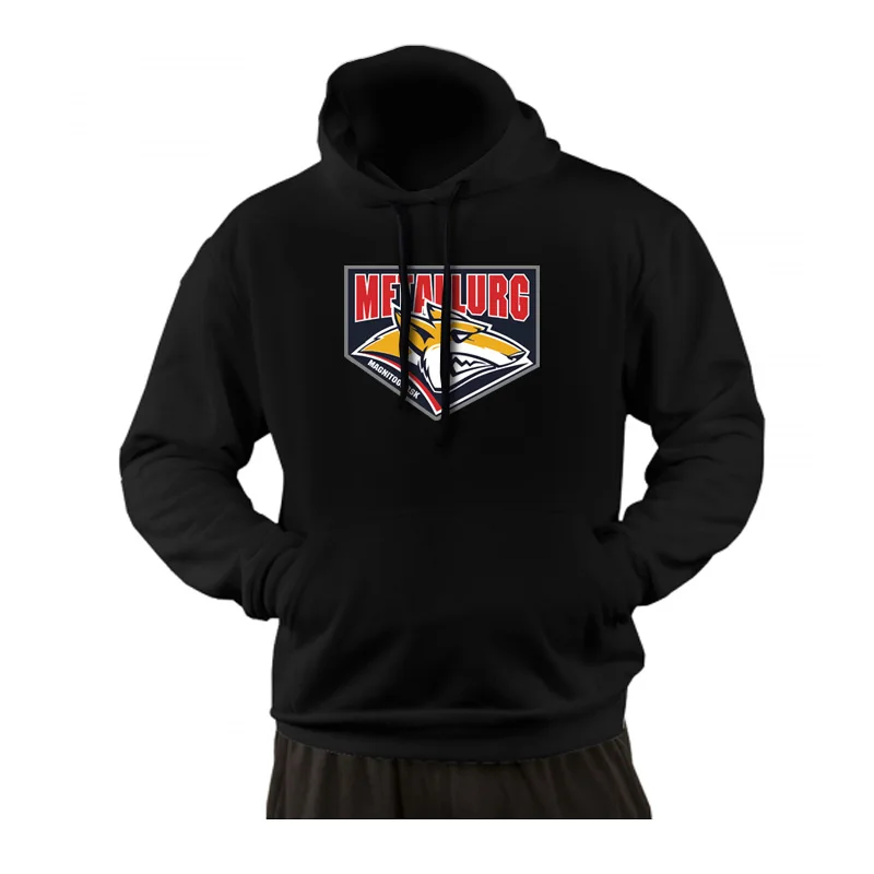 

KHL Ice Hockey Team Logo Printed Hoodie Men's Cotton Jacket Metallurg Magnitogorsk