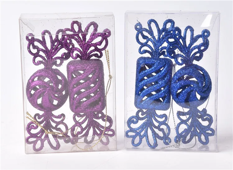 

Украшение для елки, подвеска, Рождественский товар, 10 см, синие, фиолетовые блестки, фотоэлемент и синий олень, одна группа