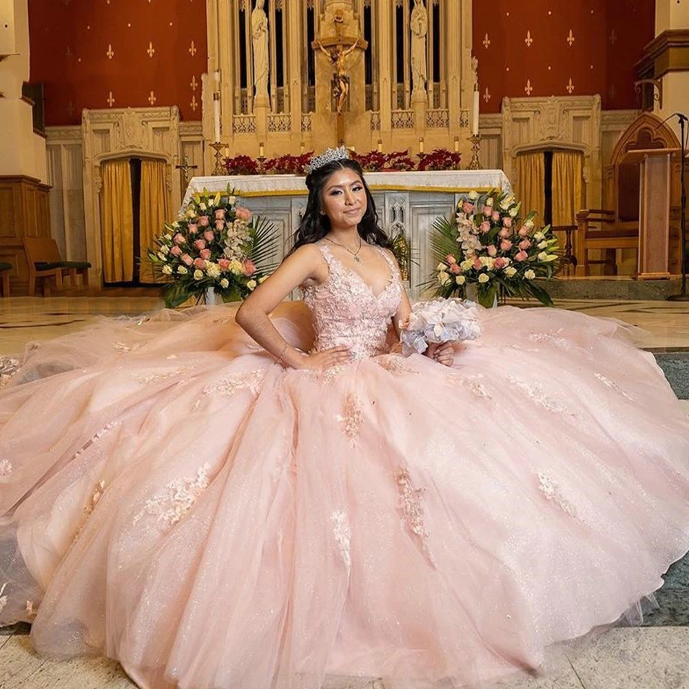 

Generous Quinceanera Dresses 2021 Ball Gown Beaded Prom Pink Sweetheart Girls 16 Birthday Princess Pageant Party Gown BM760