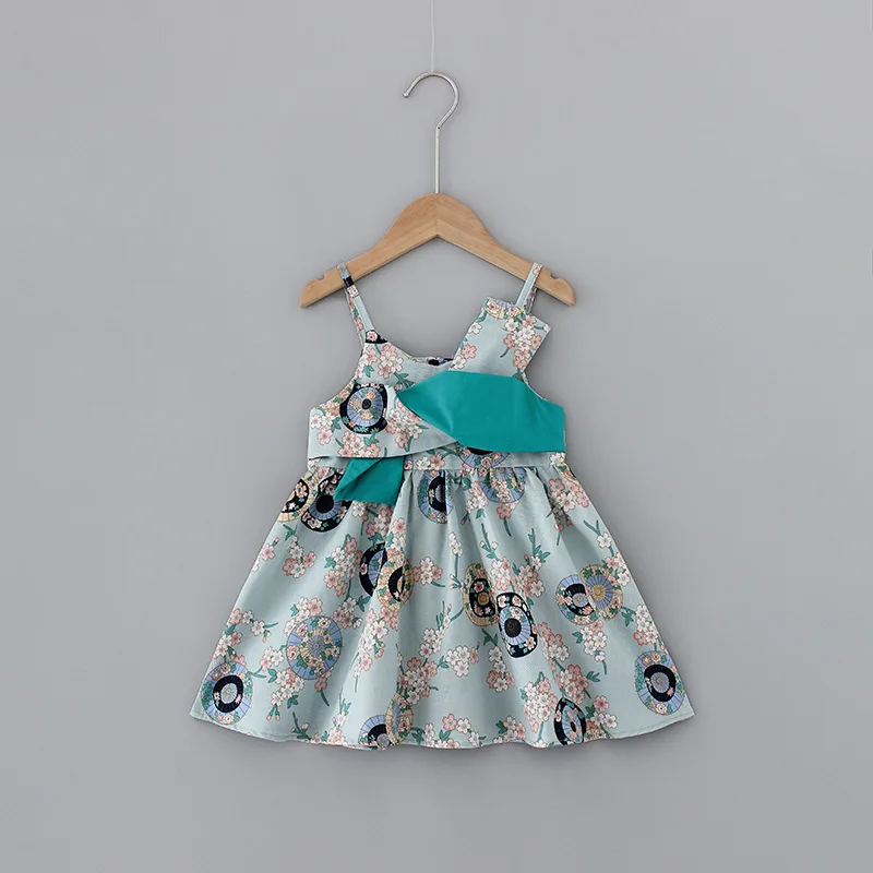 

Baby Girls Fashionable Sleeveless Dungaree cute Dress Sweet Summer Sexy Printed Princess Dress Holiday kids baby girl cloths
