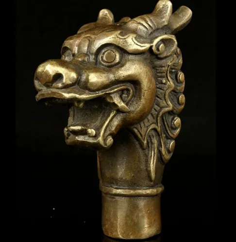 YM 324 ручная работа Резной орнамент бронза агрессивный Статуэтка дракона трость