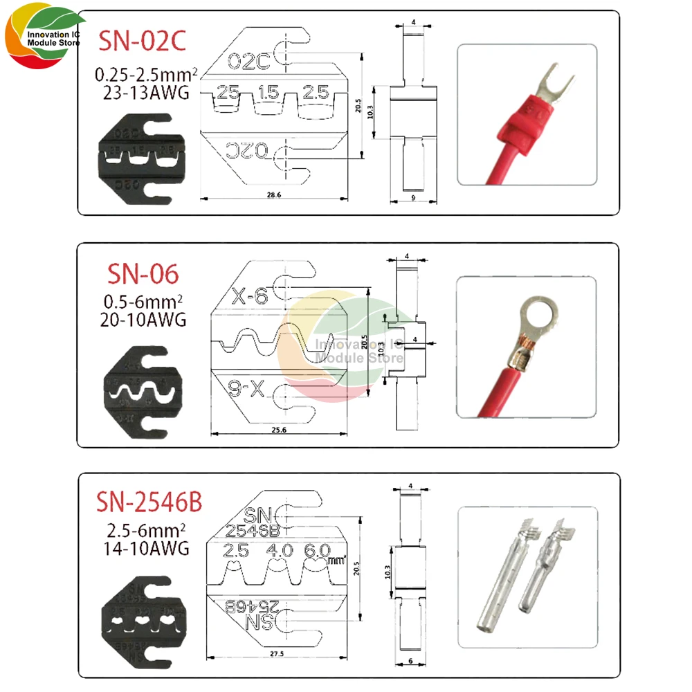 Ziqqucu SN-2549 8jaw Kit холоднопрессованные и энергосберегающие обжимные клещи