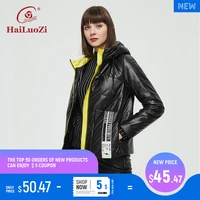 hailuozi 2021 womens spring jacket casual short fashion parka thin cotton hooded unusual design sport classic coat women 39