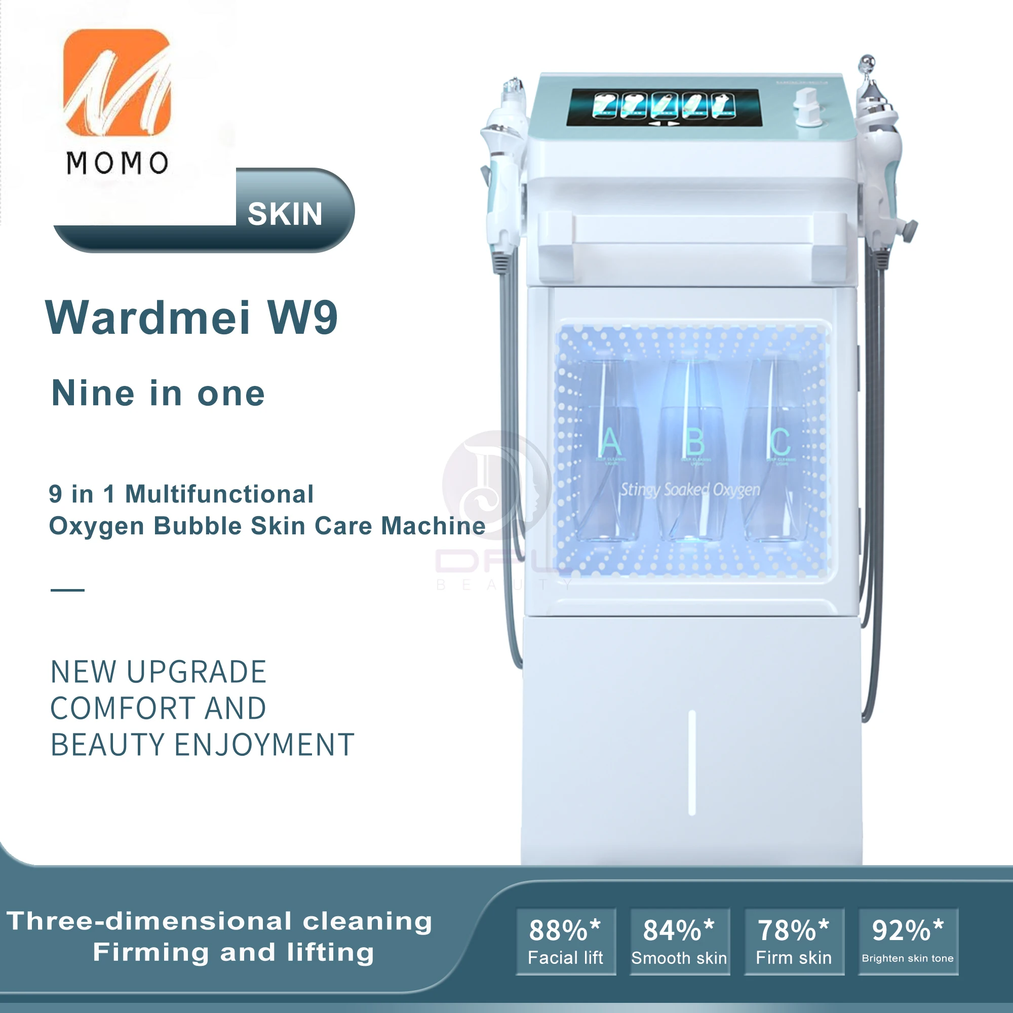 

9 IN 1 Vacuum Blackhead Remover Face Massager Microcurrent Beauty Equipment Microdermabrasion Dermaplaning Facial Machine