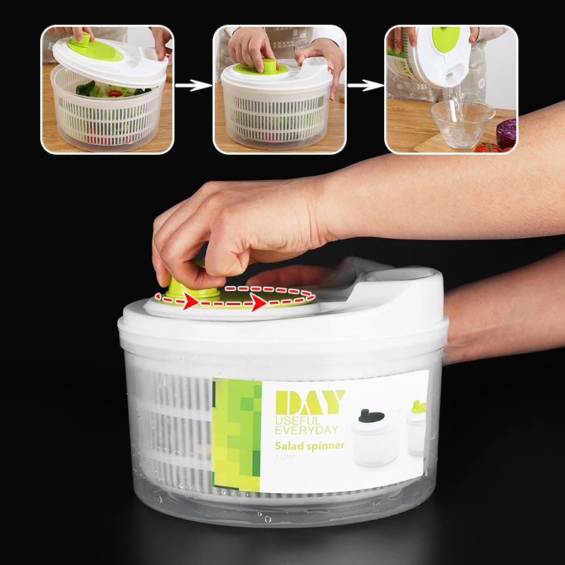 

Storage Basket Storage Box Organizer Box Manual Dehydration Machine Kitchen Drain Baskets Double Deck Vegetable Fruit Dehydrator