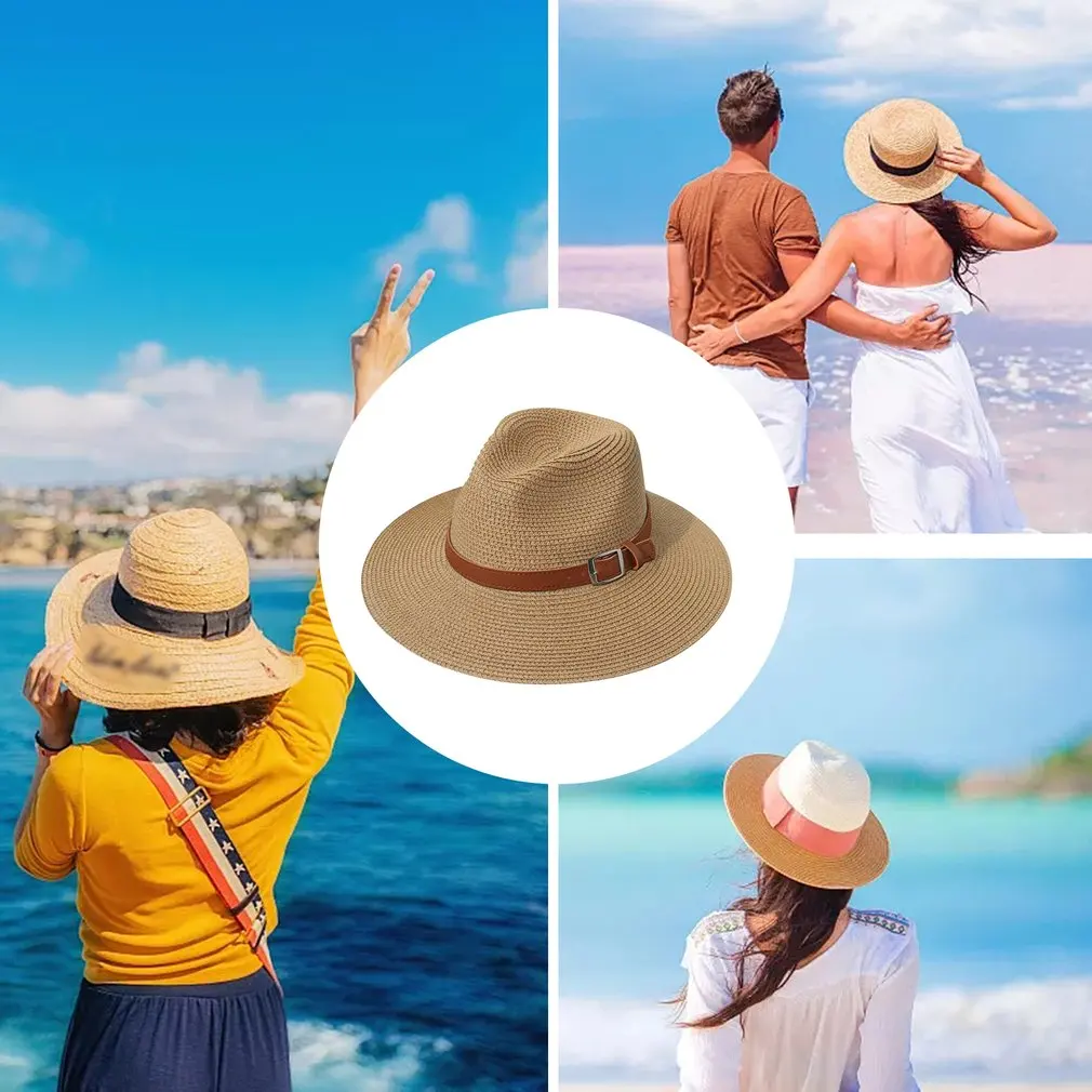 

Simple summer parent-child beach hat ladies casual panama hat ladies brand ladies flat brim bowknot straw hat girl sun hat cap