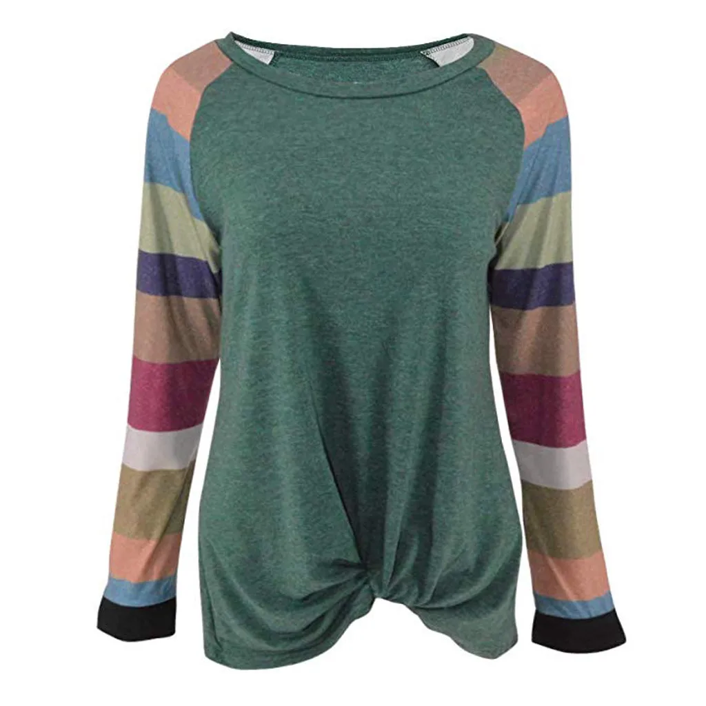 Женский полосатый пуловер с принтом свободные топы свитер Повседневная футболка