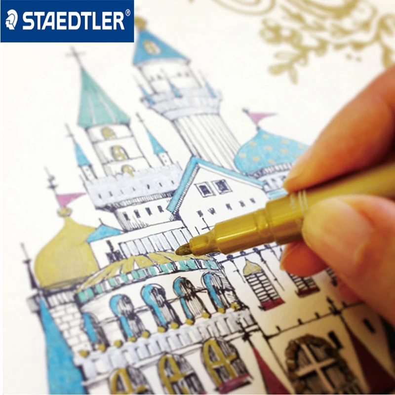 Маркеры STAEDTLER 8323 цветов цвет металлик 5 | Канцтовары для офиса и дома