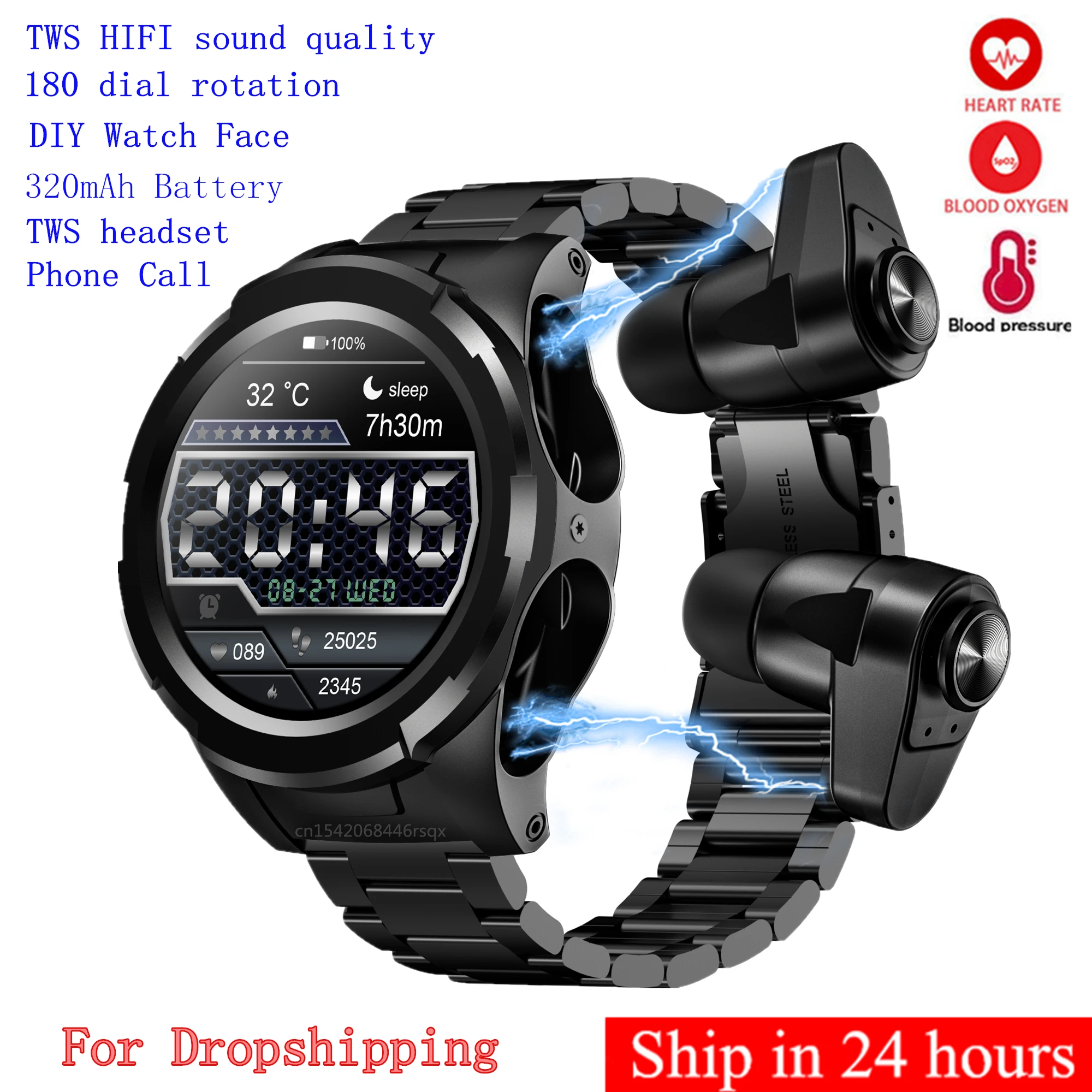 

Умные часы JM06, TWS, Bluetooth-наушники, 2 в 1, пульсометр, монитор кровяного давления, спортивные Смарт-часы, фитнес-часы Android IOS PK T10