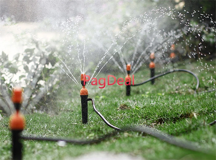 

8/11 Micro Garden Hose Auto Drip Irrigation Systems With Manual Timer Dripping Spray Sprinkler Plant Self Watering Kit